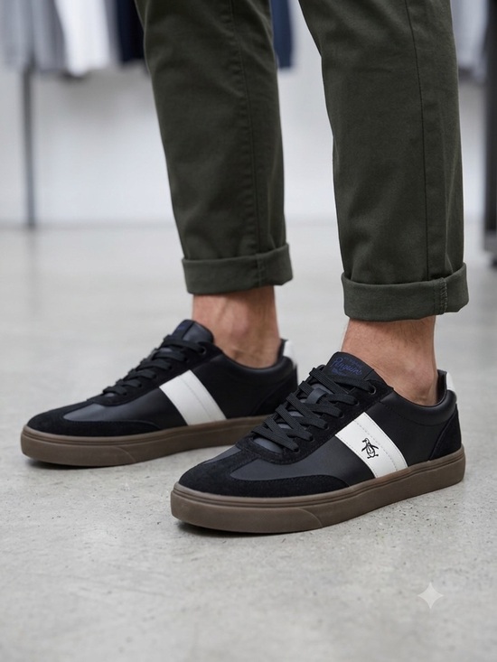 Original Penguin Other - Original Penguin Men's Black Court Sneakers NWT Size 9.5